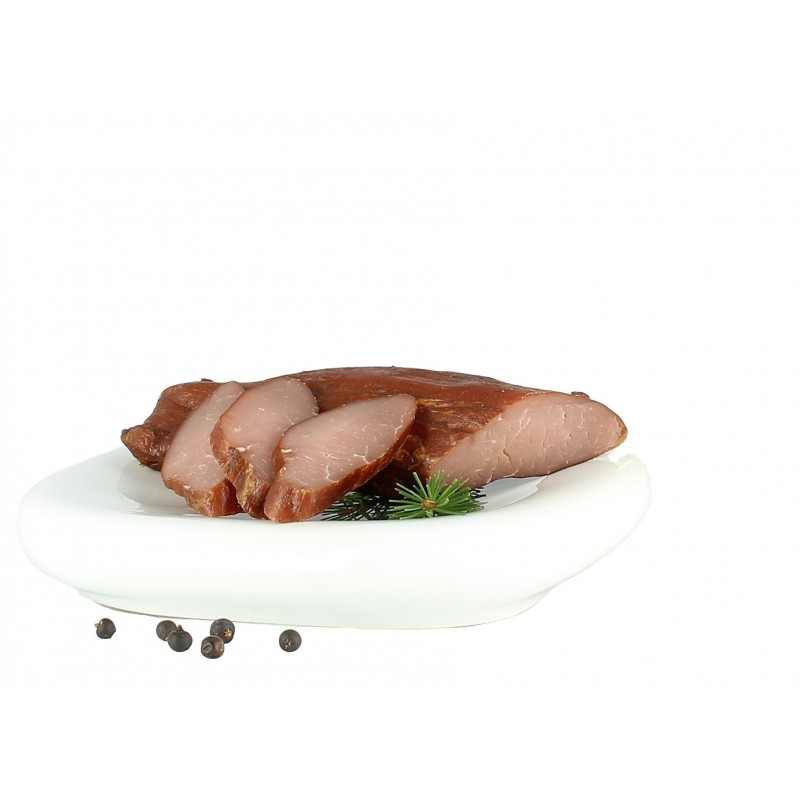 Filet mignon de porc salé au sel sec et fumé au sapin des Vosges